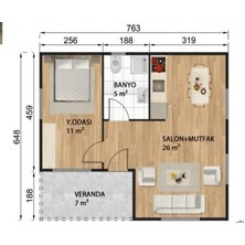 Ballife Prefabrik 49 m2 prefabrik konu
