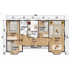 Ballife Prefabrik standart 98 m2 prefabrik konuT