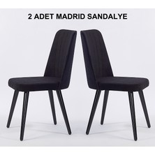 Pi Sandalye 2 Adet Madrid Yemek Odası Sandalyesi - Ahşap Ayaklı - Silinebilir Kumaş