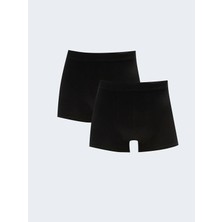Lonca Tekstil Likralı Erkek Boxer Siyah Renk 2 Adet