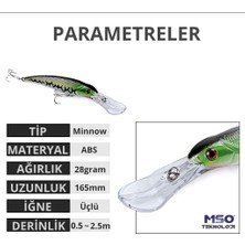 MSO Teknoloji Olta Balıkçılık Minnow 16.5cm 28GR Deep Rapala Yapay Yem