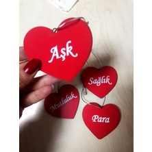 Tasarımanya Yılbaşı Ağacı Süsleri Güzel Dilekler 4lü Set Ahşap Yeni Yıl Süsleri