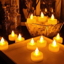 Kuzey 24 LED Işıklı Mum Gün Işığı Pilli LED Işık Mum Pilli, Mum Yılbaşı Mumları Yılbaşı Süsleri Romantik Dekor Mum