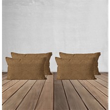 Goccia 4'lü Kadife Dokulu Kırlent Kılıfı Camel