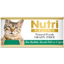 Nutri Feline Ton&tavuk Etli Ciğerli 85GR Nutri Yaş Kedi Maması 12ADET