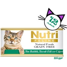 Nutri Feline Ton&tavuk Etli Ciğerli 85GR Nutri Yaş Kedi Maması 12ADET