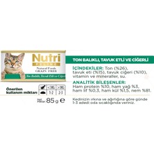 Nutri Feline Ton&tavuk Etli Ciğerli 85GR Nutri Yaş Kedi Maması 12ADET