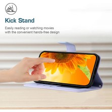 Xstep Case iPhone 14 Için Flip Telefon Kılıfı HT04 Baskılı Ayçiçeği Ayarlanabilir Stand Pu Deri Deri Touch Manyetik Cüzdan Kapağı Kayışlı (Yurt Dışından)