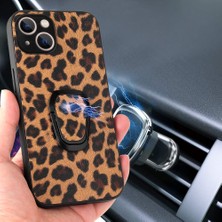 Xstep Case iPhone 14 Için Araç Montajı Kickstand Hibrit Kılıf Pu Deri Kaplamalı Pc+Tpu Çizgiye Döküm Anti Telefon Kapağı (Yurt Dışından)