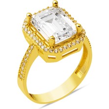 Bilezikci 14 Ayar Altın Baget Taşlı Yüzük