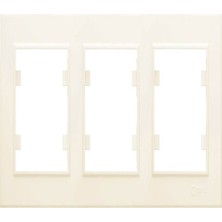 Makel Karea 3' Lü Çerçeve Krem