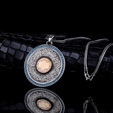 Tesbih Sepetim Ayetel Kürsi Yazılı Model Madalyon Gümüş Kolye