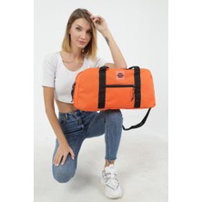 Manubag Unisex Önü Cepli Uzun Askılı Seyahat ve Spor Çanta Turuncu