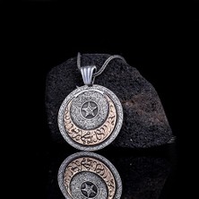 Tesbih Sepetim Ayyıldız Model Kelime-I Tevhid Ayetel Kursi Yazılı Madalyon Gümüş Kolye