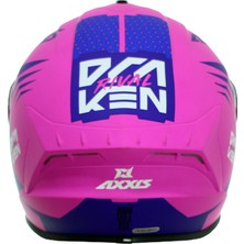 Axxis Draken Rival Matt Fluor Pink Full Face Kapalı Motosiklet Kaskı - Şeffaf Vizör