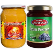 Bozkırlı Çavuşoğlu Odun Ateşinde Kepekli Bozkır Tahini Cam Kavanoz 930 gr + Kozalak Pekmezi Cam Kavanoz 800 gr