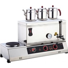 Işıkgaz Elektrikli Çay Ocağı Kapaklı Kaynaklı 3 Demlikli 40 Lt