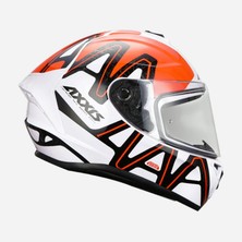 Axxis Draken Dekers Matt Pearl Orange Full Face Kapalı Motosiklet Kaskı - Şeffaf Vizör