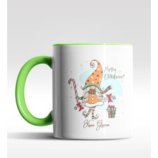 Hediye Zengini Kişiye Özel Gnome Girl Cüce Tasarımlı Yeşil Kupa