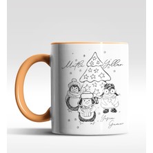 Hediye Zengini Kişiye Özel Yeni Yıl Greetings Tasarımlı Turuncu Kupa