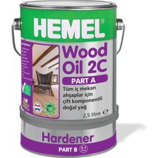 Hemel Wood Oil 2c Ahşaplar için Çift Komponentli Yağ Dark Oak 3 Lt