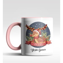 Hediye Zengini Kişiye Özel Sevimli Geğik 2022 Tasarımlı Pembe Kupa