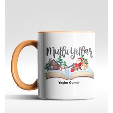 Hediye Zengini Kişiye Özel Mulu Yıllar Tasarımlı Turuncu Kupa