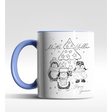 Hediye Zengini Kişiye Özel Yeni Yıl Greetings Tasarımlı Mavi Kupa