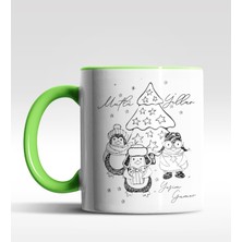 Hediye Zengini Kişiye Özel Yeni Yıl Greetings Tasarımlı Yeşil Kupa