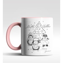 Hediye Zengini Kişiye Özel Yeni Yıl Greetings Tasarımlı Pembe Kupa