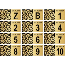 Özarslan Dizayn Apartman Bina Kat Numarası Levhası 5X10 cm Altın Renk
