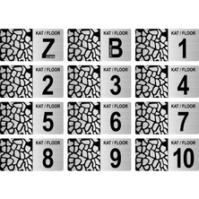 Özarslan Dizayn Apartman Bina Kat Numarası Levhası 5X10 cm Gümüş Renk