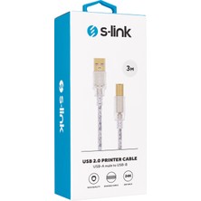 S-Link Slx-328 S-Lınk 3 Metre Usb 2.0 Yazıcı Kablosu (Am-Bm)