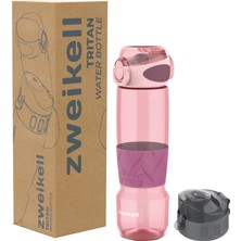 Zweikell Rezon Switch Rose Bpa Içermez 650 ml Tritan Kırılmaz Suluk - Su Matarası - Yedek Kapak Hediyeli