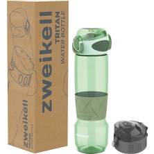 Zweikell Rezon Switch Emerald Green Bpa Içermez 650 ml Tritan Kırılmaz Suluk-su Matarası - Yedek Kapak Hediye