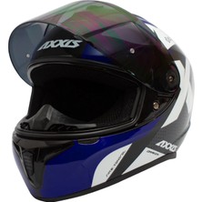 Axxis Draken x Road Gloss Blue Full Face Kapalı Motosiklet Kaskı - Şeffaf Vizör