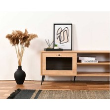 Vow Home Living Calvin Cam Kapaklı Tv Ünitesi -Tekkapaklı -Raflı
