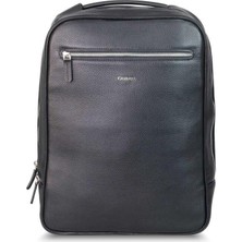 Guard Laptop Girişli Siyah Deri Sırt Çantası 1812