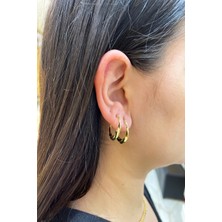 Şamlı Erdoğan 14 Ayar Altın Ince Burgu Desen Halka Küpe 2.ebat