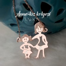 Vaoov Anne Kız Gümüş Anneler Günü Kolyesi (262484765)