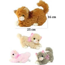 Toyaş Miyavlayan Sesli Kedi Peluş Oyuncak 25 cm Beyaz