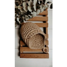 Jüt Home Jüt Hasır Sepet / Ahşap Saplı / M Boy
