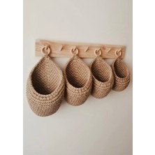 Jüt Home Jüt Hasır Duvar Sepeti / Saksı / Poşetlik  4'lü Set