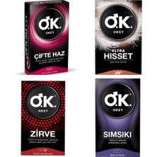 Okey Karma Prezervatif Seti 40'ı (Çifte Haz + Zirve + Ultra Hisset+ Sımsıkı)