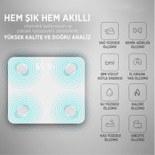 Teknoexpress LCD Ekran Bluetoothlu Akıllı Tartı Vücut Analizi-Yağ-Kas-Kalori Terazi Ios-Androıd Uyumlu Baskül Yağ Ölçer Fonksiyonlu Akıllı Bluetooth Tartı Baskül