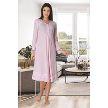 Effortt 2423 Model Effortt Kadın Pembe Dantelli Lohusa Gecelik 2423 Pembe