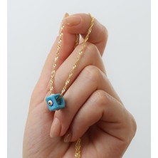 Muhteşem Silver 925 Ayar Gümüş Mavi Nazar Boncuklu Kolye