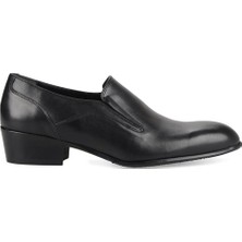 FootCourt Erkek Siyah Klasik Yüksek Topuklu Ayakkabı