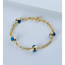 Muhteşem Silver 925 Ayar Gümüş Göz Nazarlı Bileklik