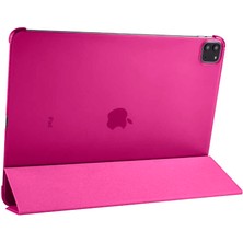 noktaks - Apple iPad Pro 12.9 2022 M2 - Tablet Kılıfı Smart Cover Standlı 1-1 Kılıf - Pembe